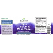 Swanson Liquid Calcium&Magnesium 100 softgels
