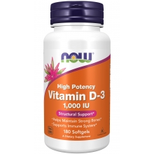 NOW Foods Vitamin D-3 180 softgels